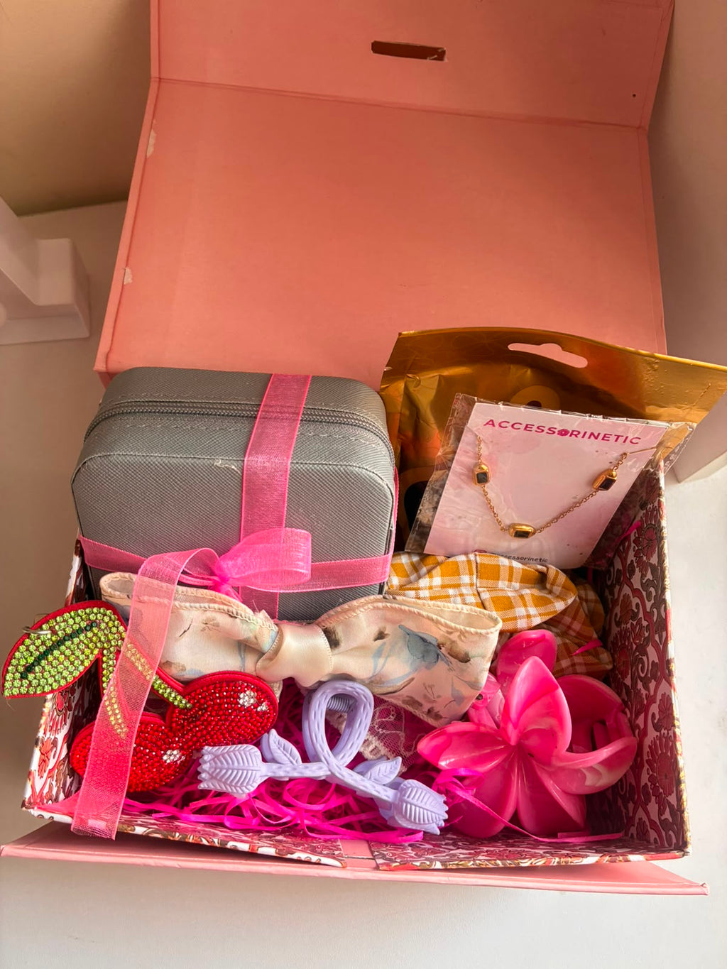 1. Cherry Charm Rakhi Hamper Accessorinetic