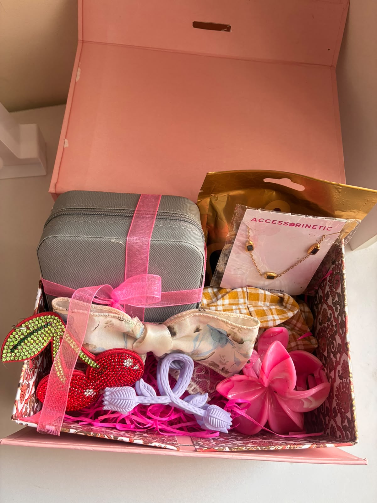 1. Cherry Charm Rakhi Hamper Accessorinetic