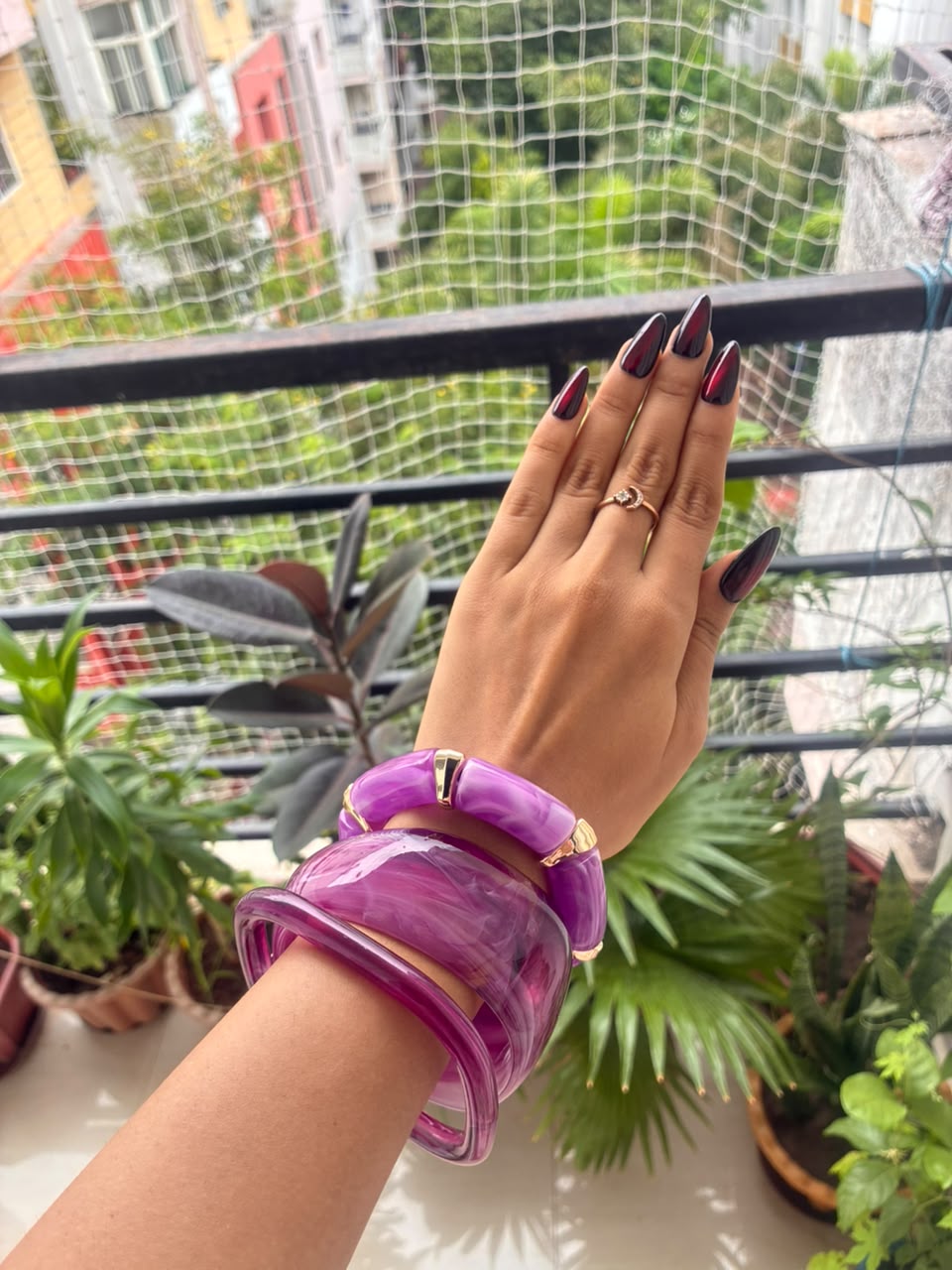 Stretchable Resin Bangles stack Accessorinetic