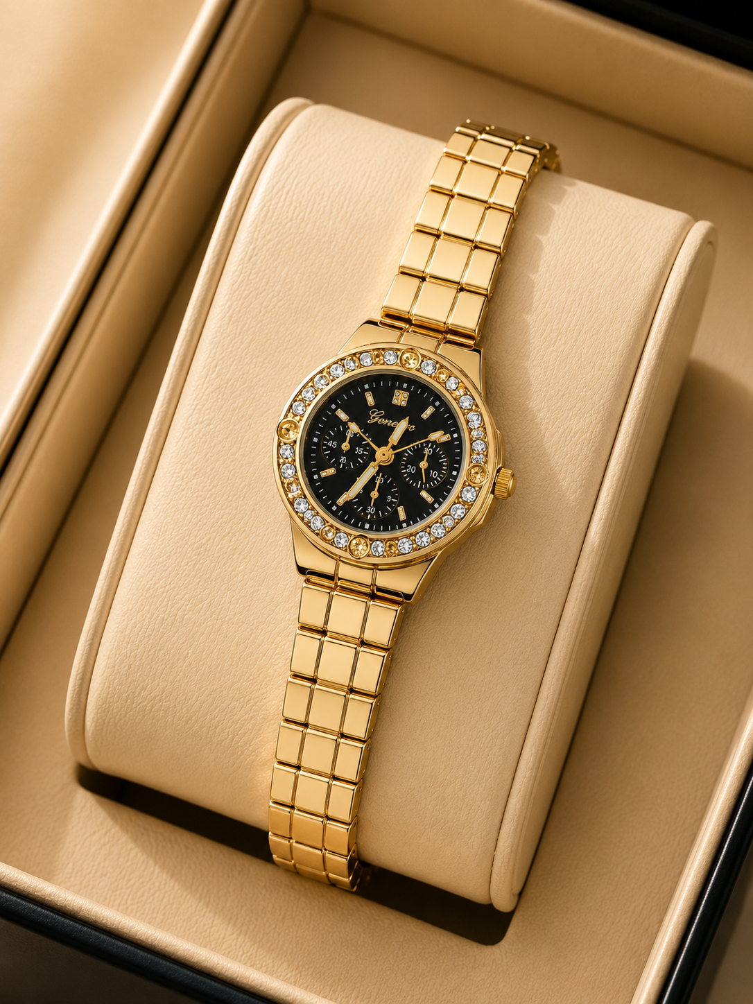 Crystal Luxe Watch – Gold