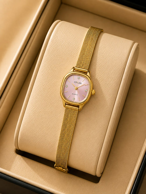 Celeste Mesh Gold Watch