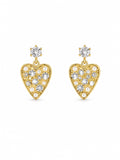 Pearl Heart Charm Earrings