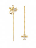 Bow & Sparkle Threader Earrings