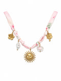 Pink Floral Sun Charm Necklace