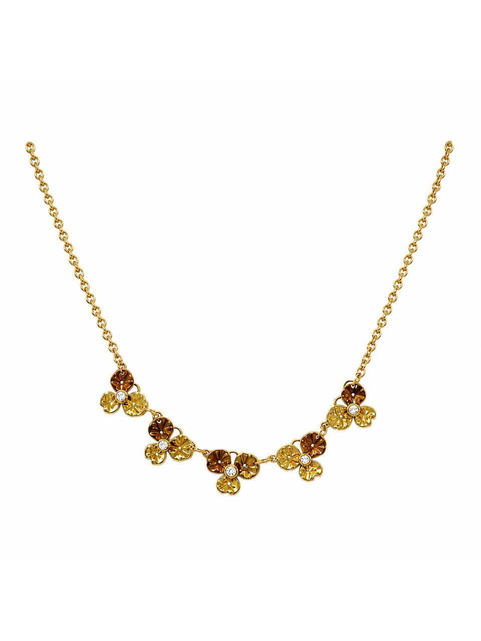Golden Trio Flower Necklace