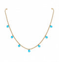 Ocean Blue Crystal Drop Necklace