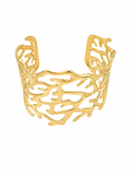 Golden Organic Wave Cuff