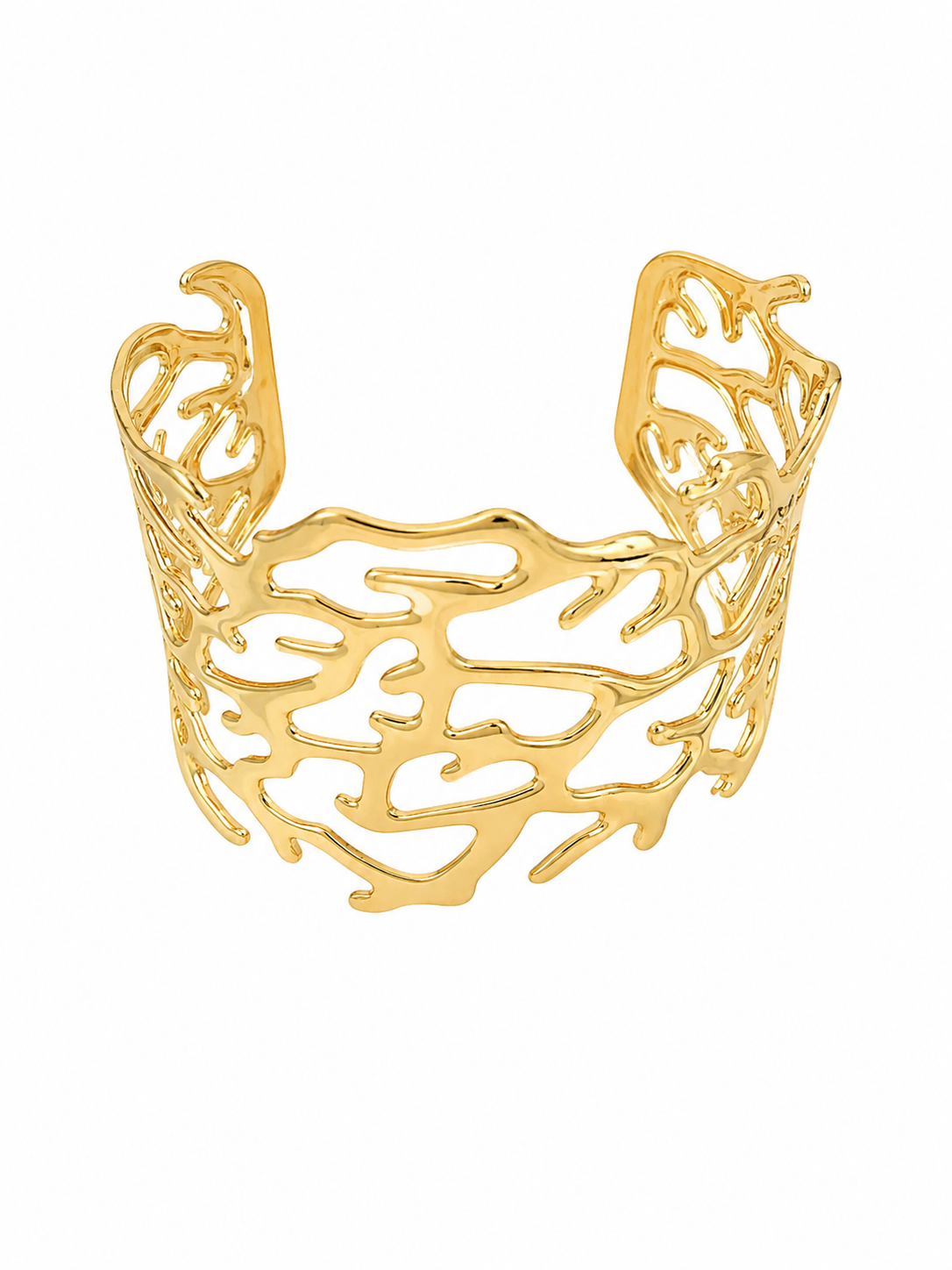Golden Organic Wave Cuff