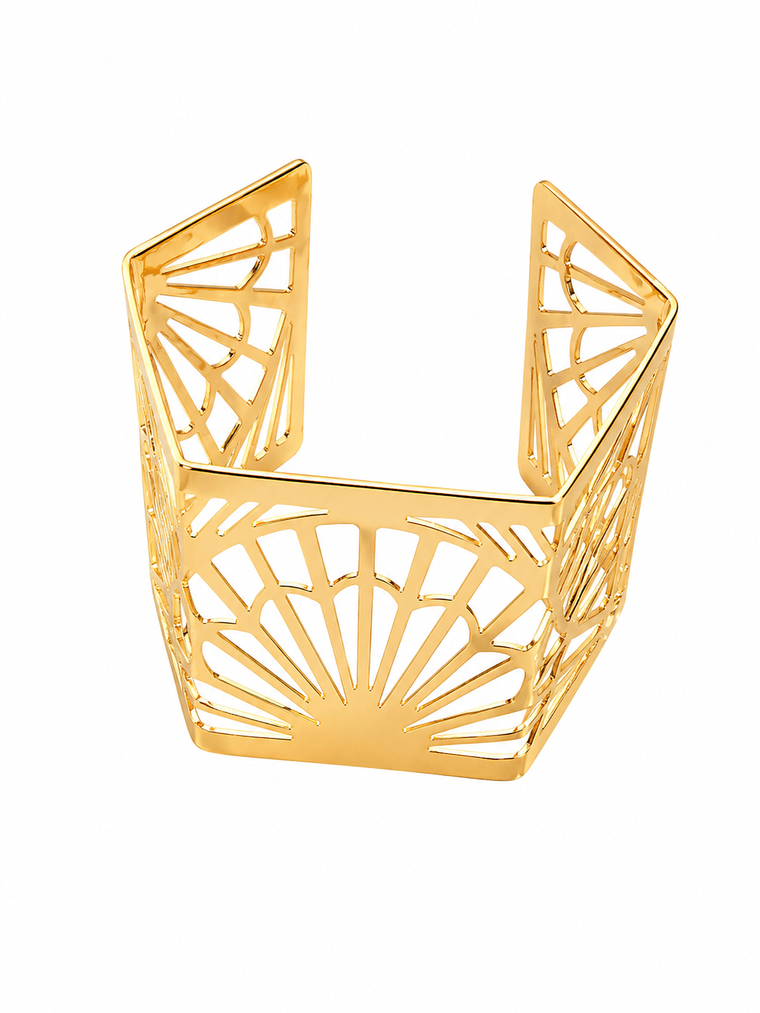 Golden Fan Cuff Bracelet