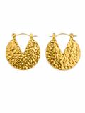 Hammered Gold Teardrop Hoops