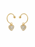 Heart Sparkle Non-Piercing Hoops