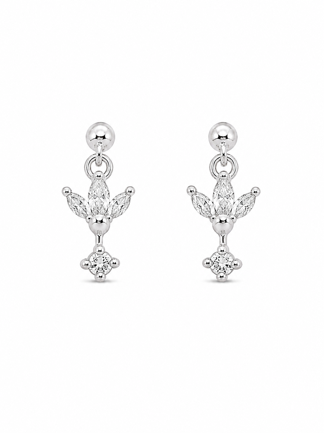 Floral Sparkle Drop Studs