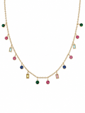 Rainbow Sparkle Charm Necklace