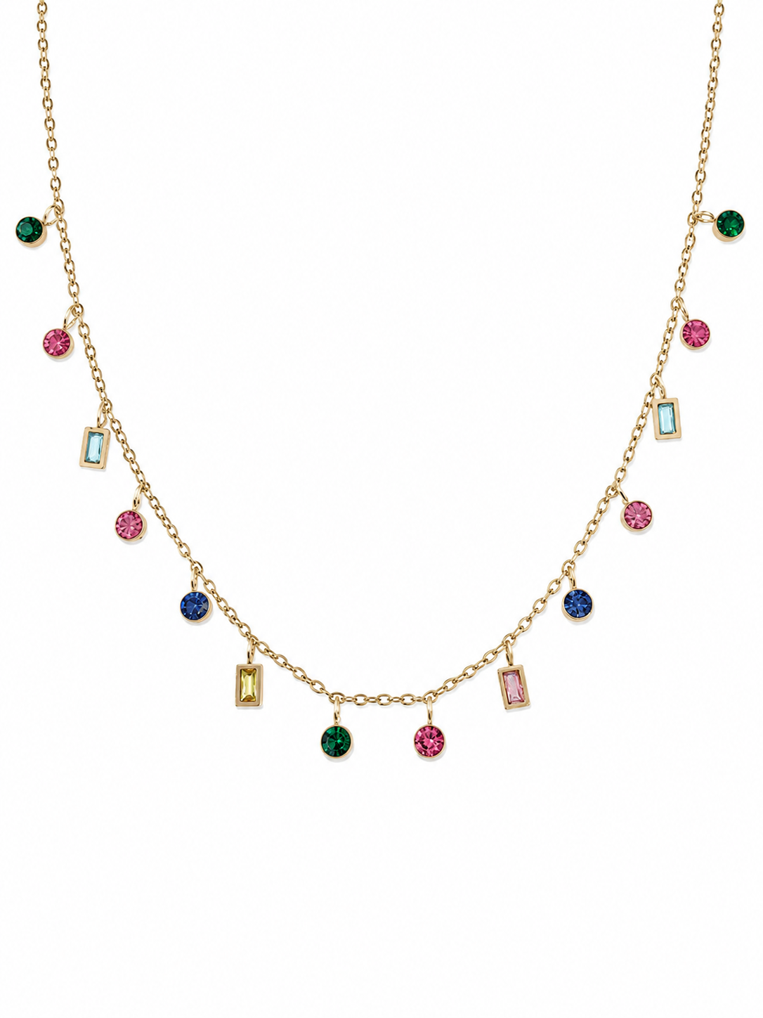 Rainbow Sparkle Charm Necklace