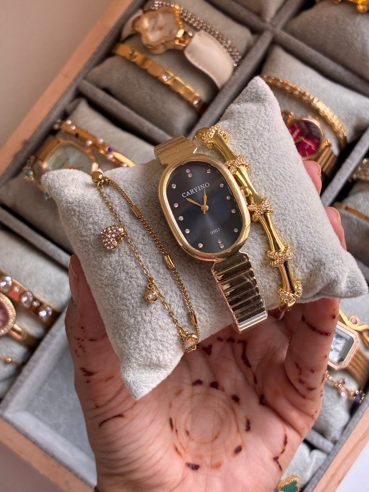 Midnight Luxe Oval Watch & Bracelet Set
