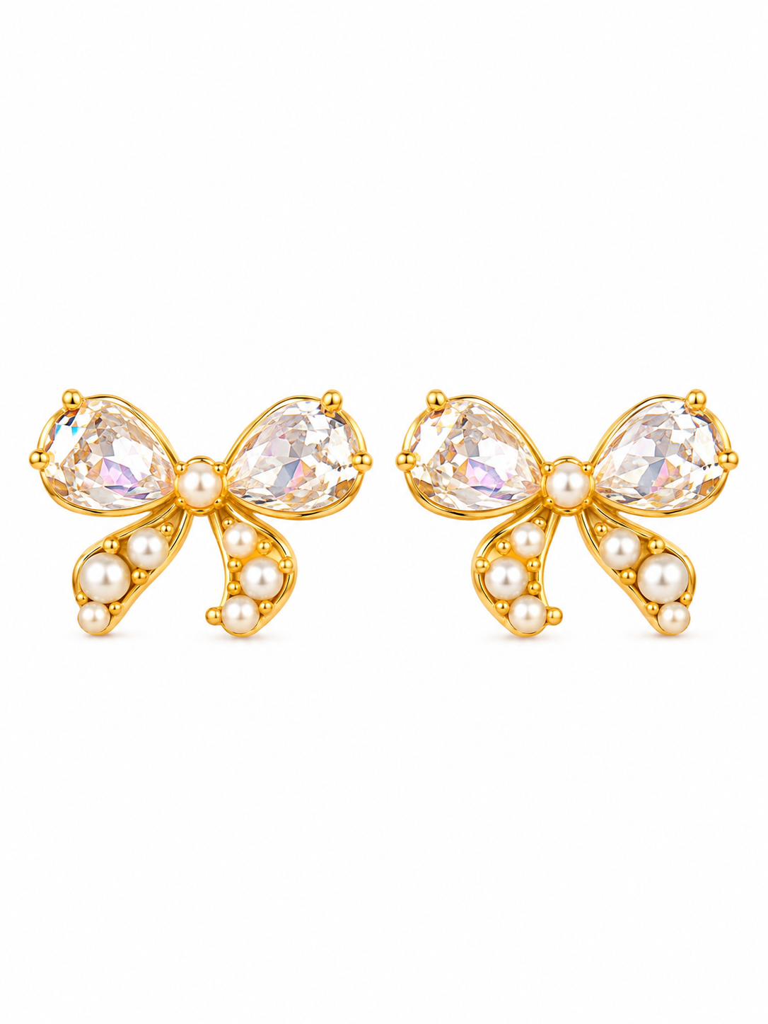 Bow Pearl Studs