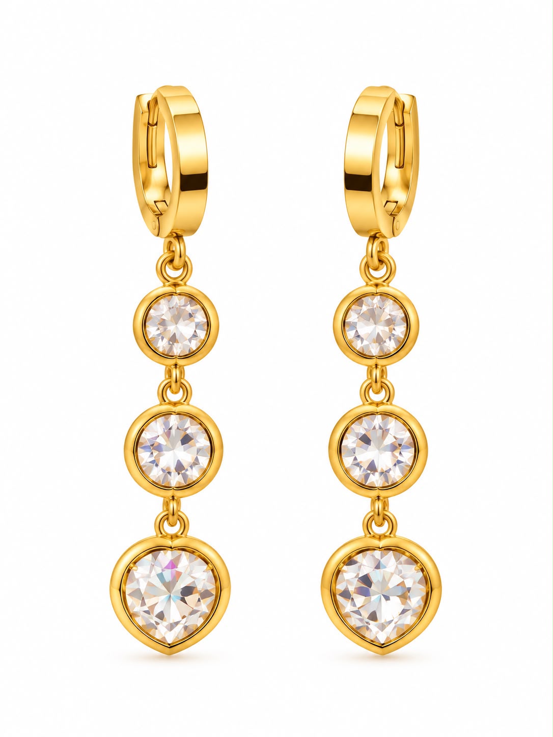 Triple Sparkle Drop Earrings