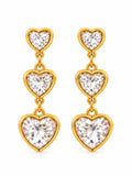 Triple Heart Drop Earrings