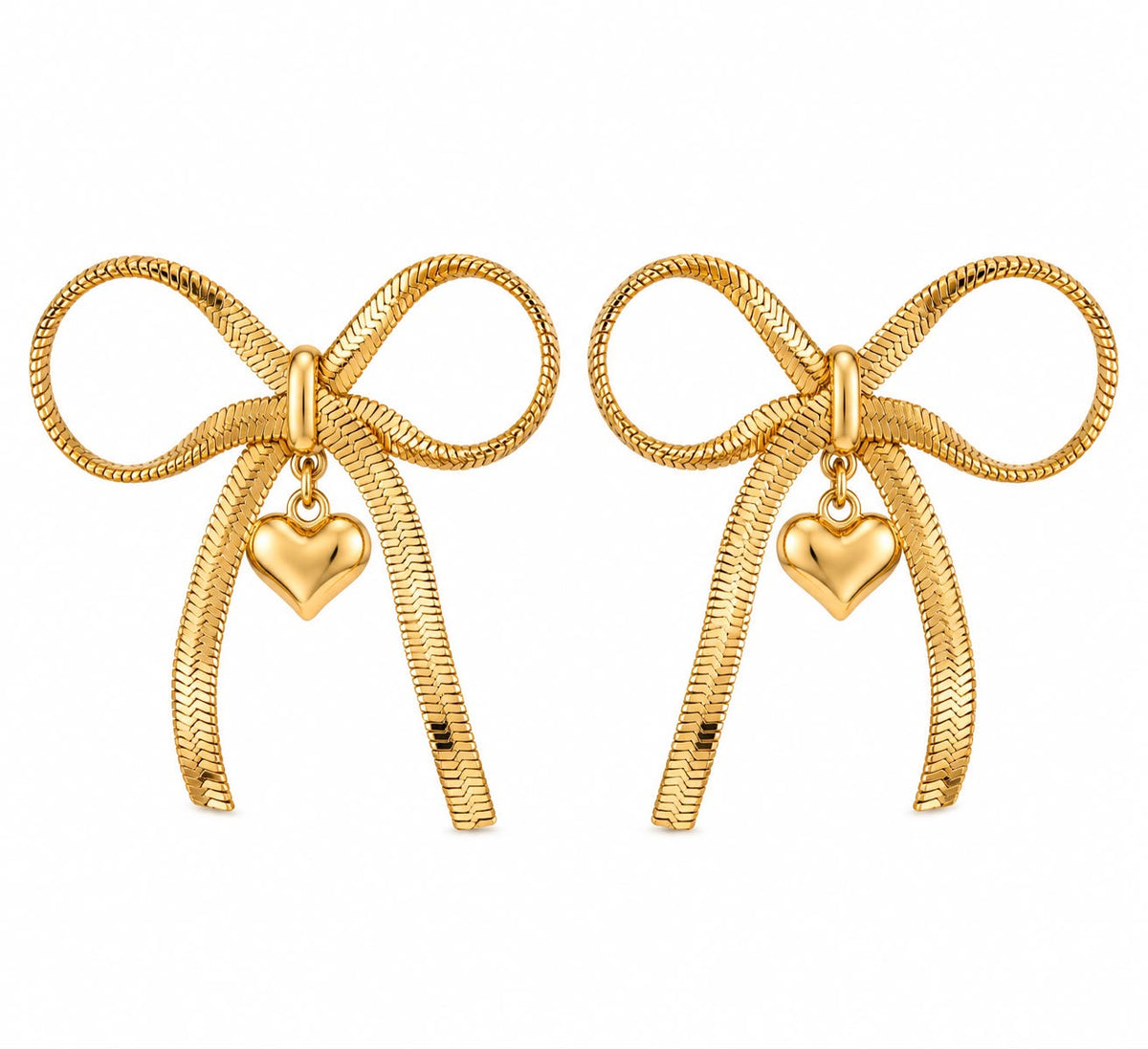 Bow Heart Earrings