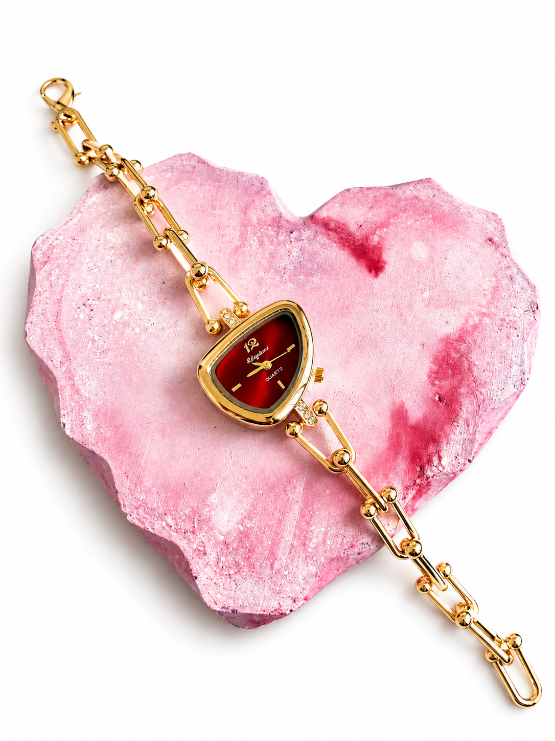 Crimson Luxe Triangle Watch