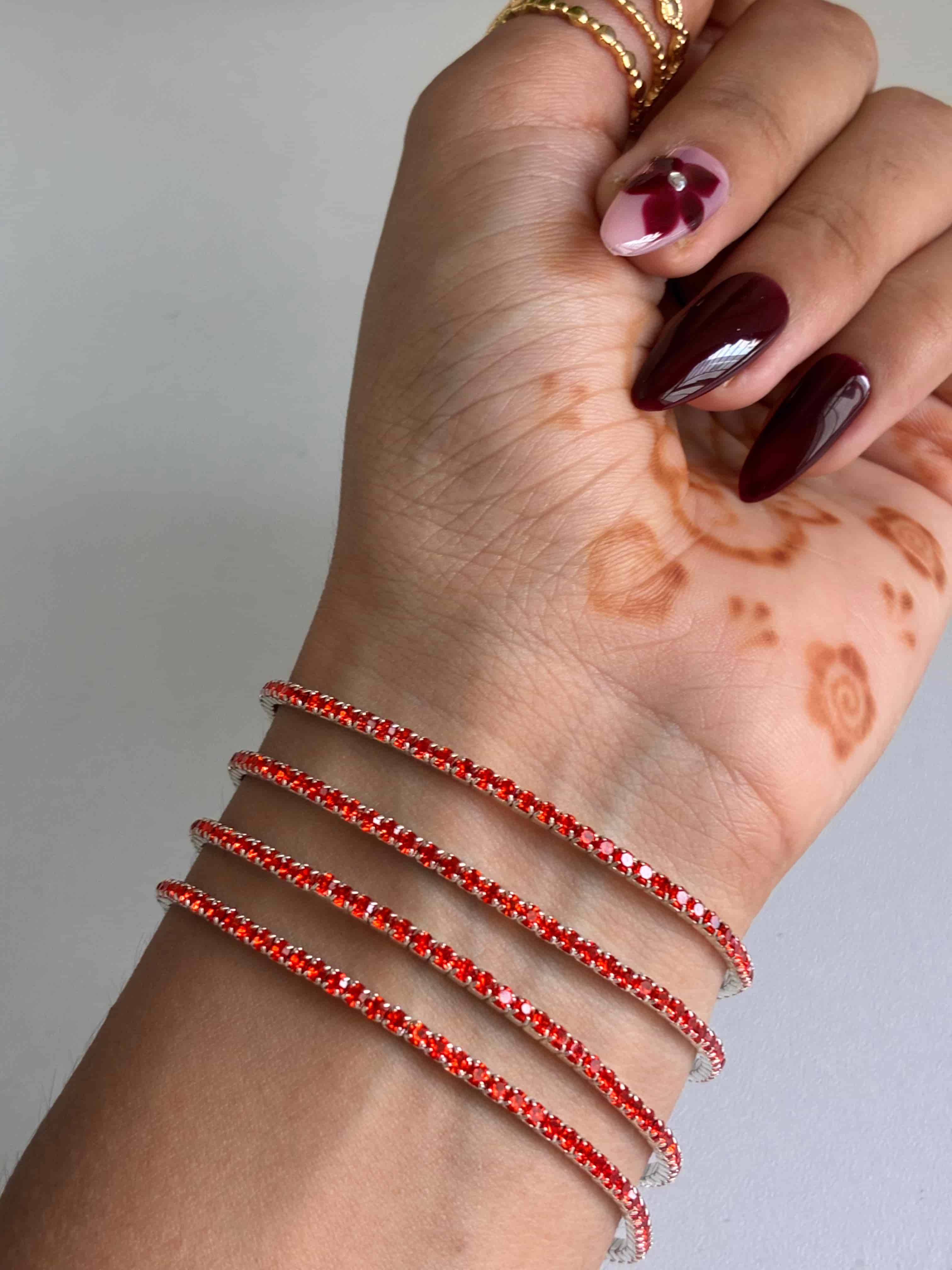 Orange Stretchable Tennis bracelet (Single Piece)