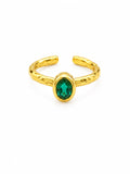 Emerald Oval Cuff Ring