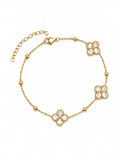 Floral Crystal Charm Bracelet