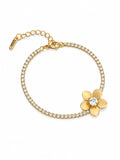 Floral Crystal Tennis Bracelet