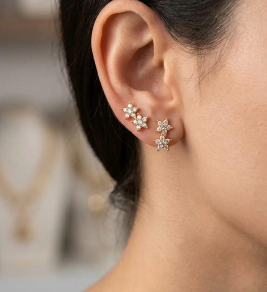 Double Flora Piercing Stud