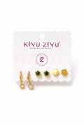 Emerald Bloom Trio Earrings Set Accessorinetic