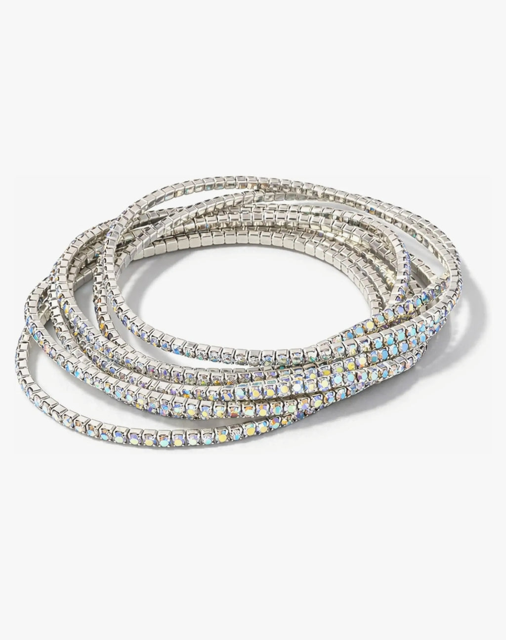Stretchable Tennis bracelet (Silver Colour, Single Piece)