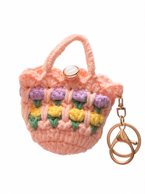 Bloom Basket Crochet Keychain Accessorinetic