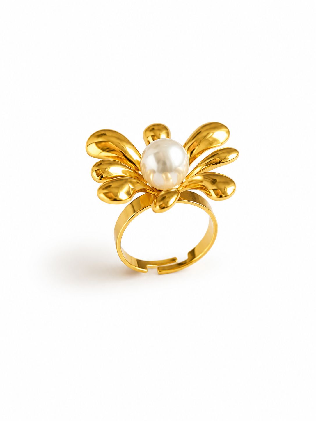 Pearl Blossom Adjustable Ring