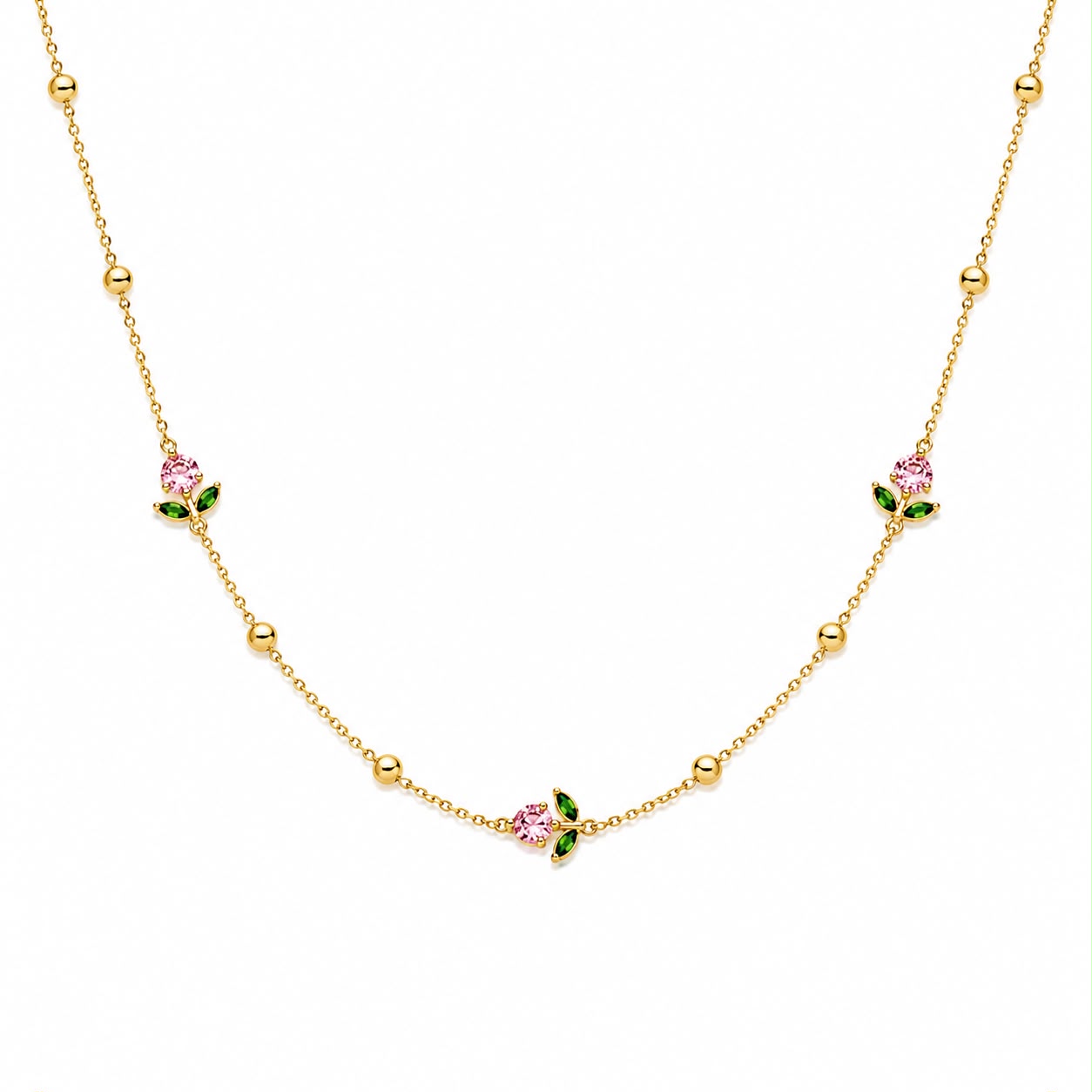 Pink Tulip Minimal Necklace Accessorinetic
