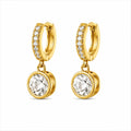 Luminous Crystal Drop Huggie Earrings Accessorinetic