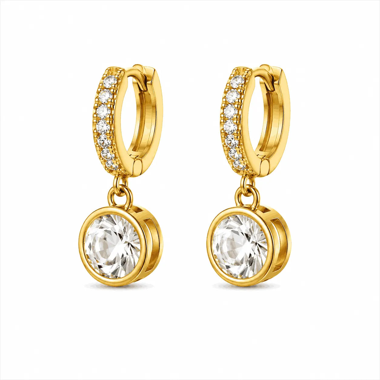 Luminous Crystal Drop Huggie Earrings Accessorinetic