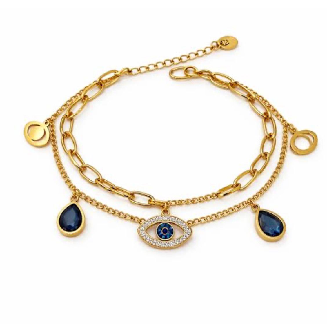 Midnight Evil Eye Layered Bracelet
