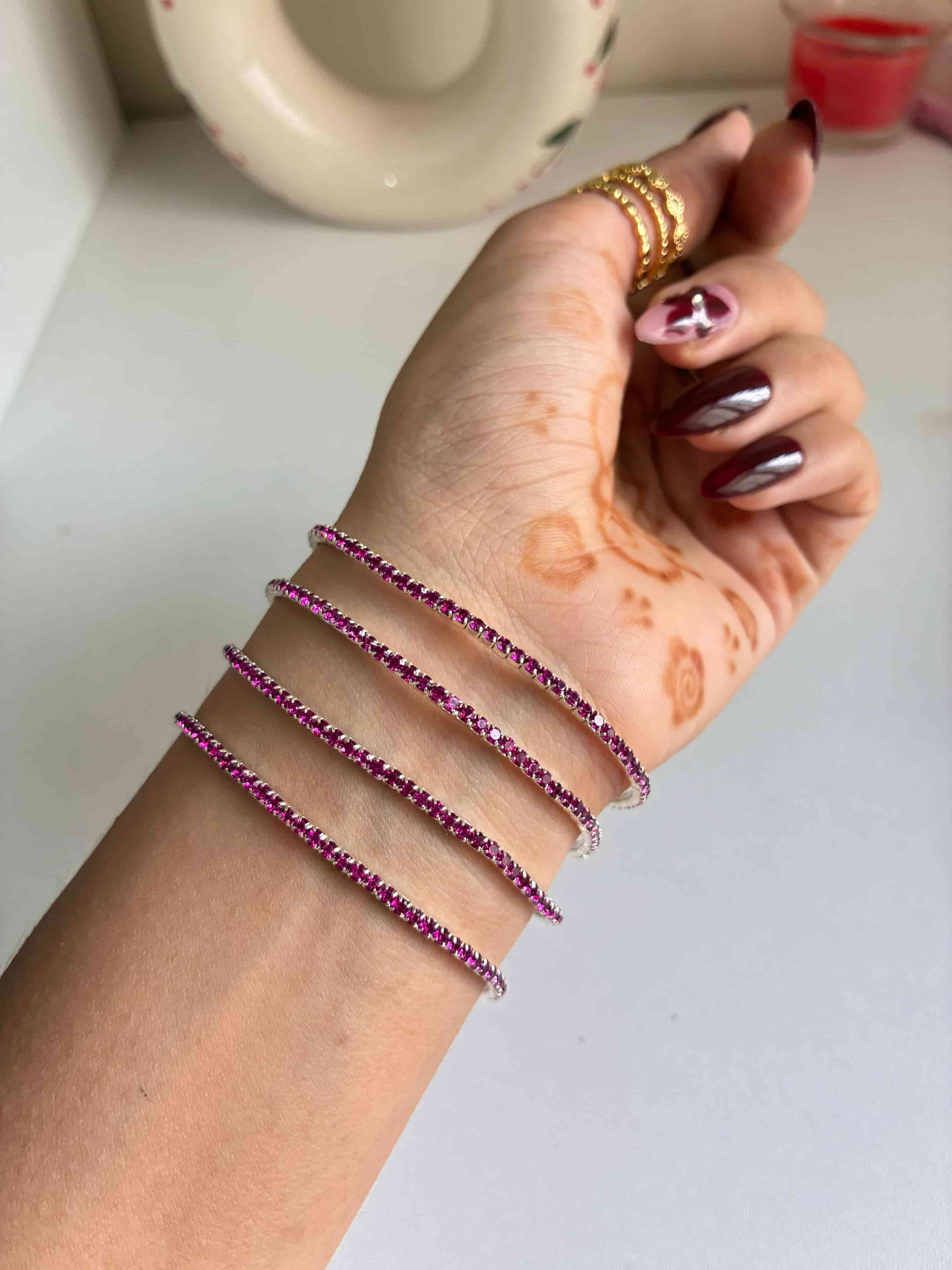 Magenta Stretchable Tennis bracelets (Single Piece)