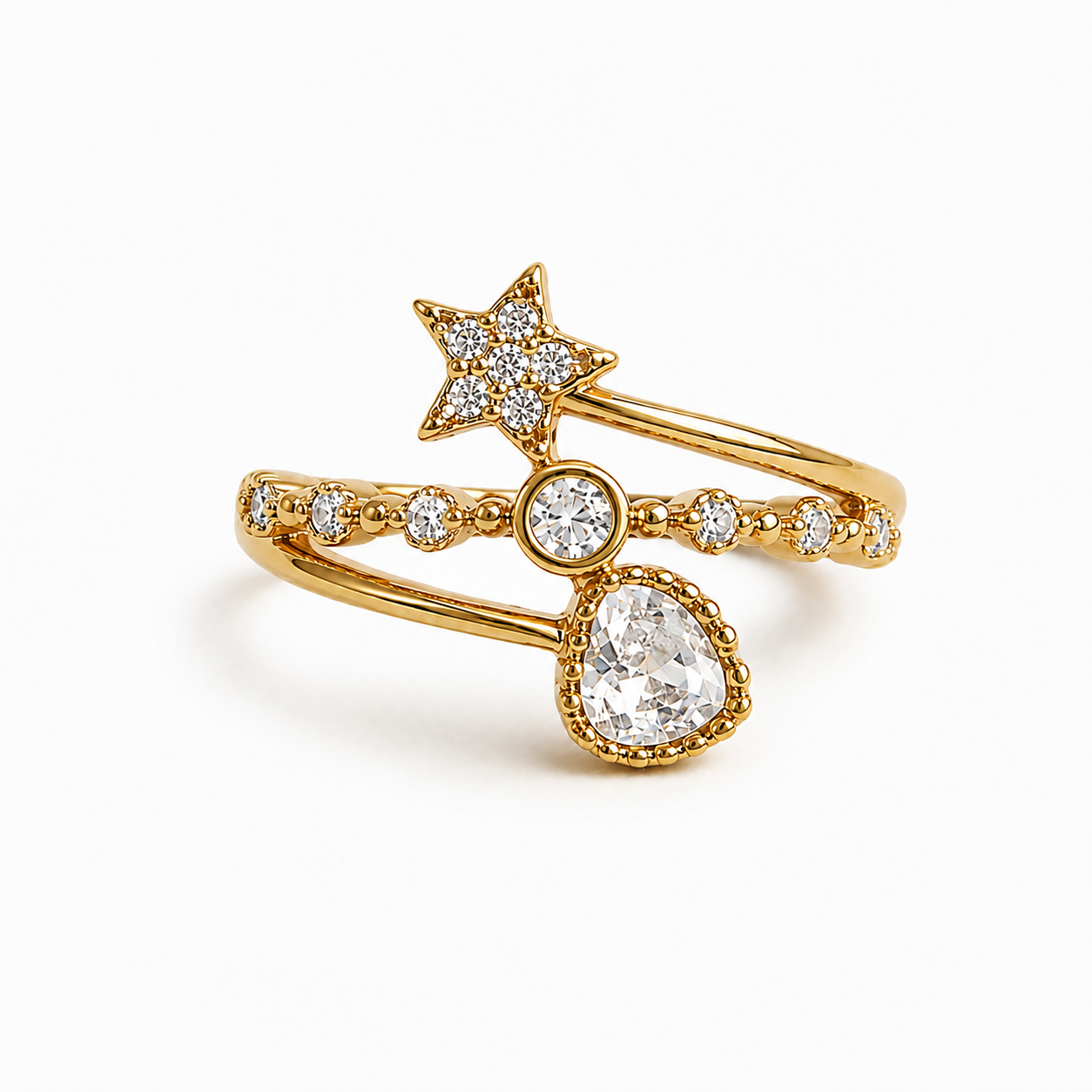 Celestial Spark Adjustable Ring