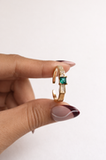 Emerald Glow Adjustable Ring