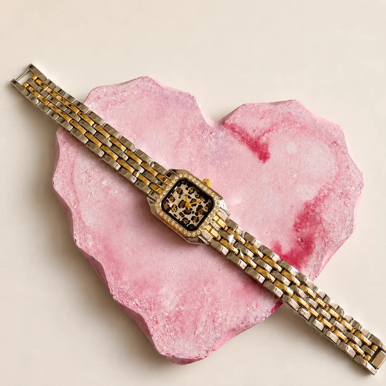 Golden Leopard Crystal Watch