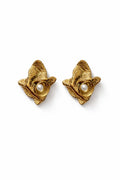Golden Pearl Bloom Earrings