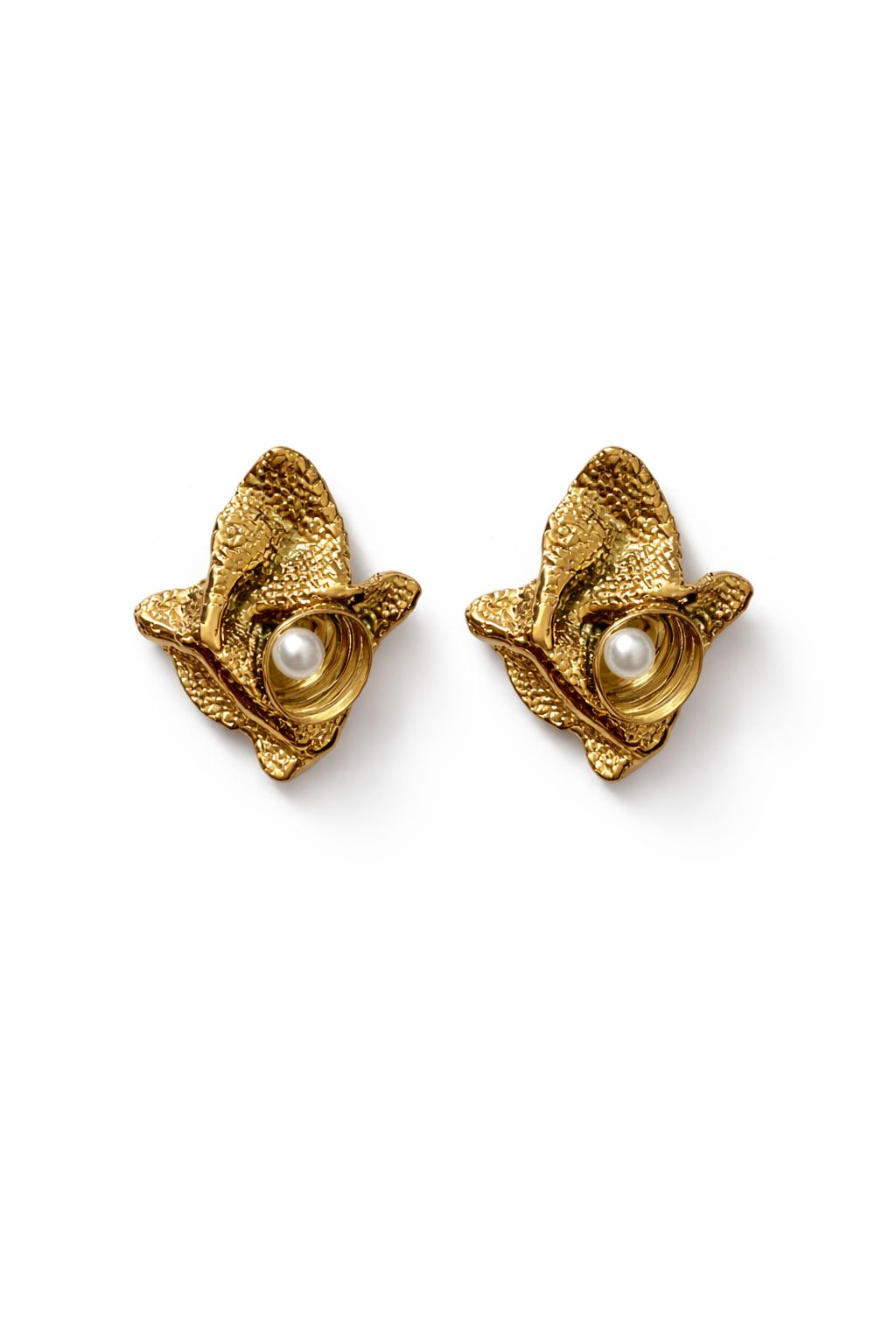 Golden Pearl Bloom Earrings
