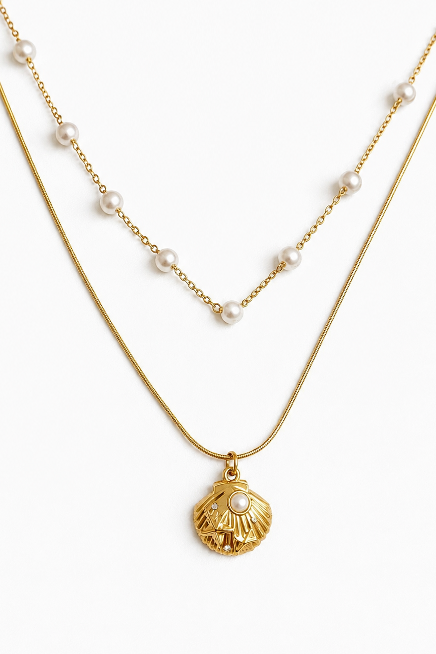 Golden Tide Shell Necklace
