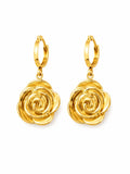 Golden Rose Hoop Earrings Accessorinetic