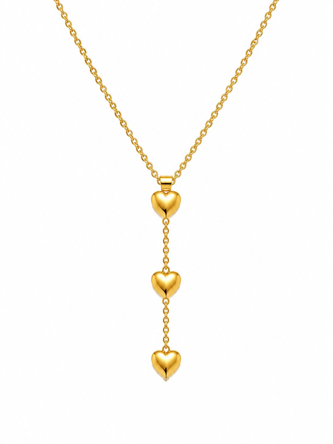 Golden Heart Drop Necklace