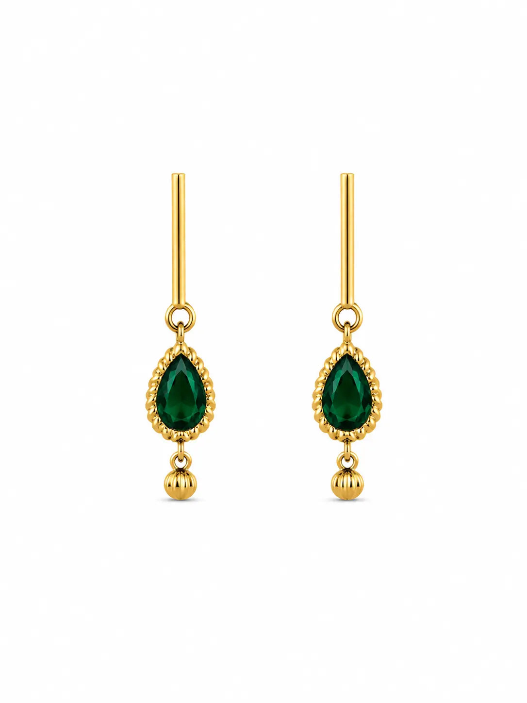 Emerald Teardrop Dangle Earrings Accessorinetic