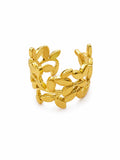 Golden Leaf Cuff Ring