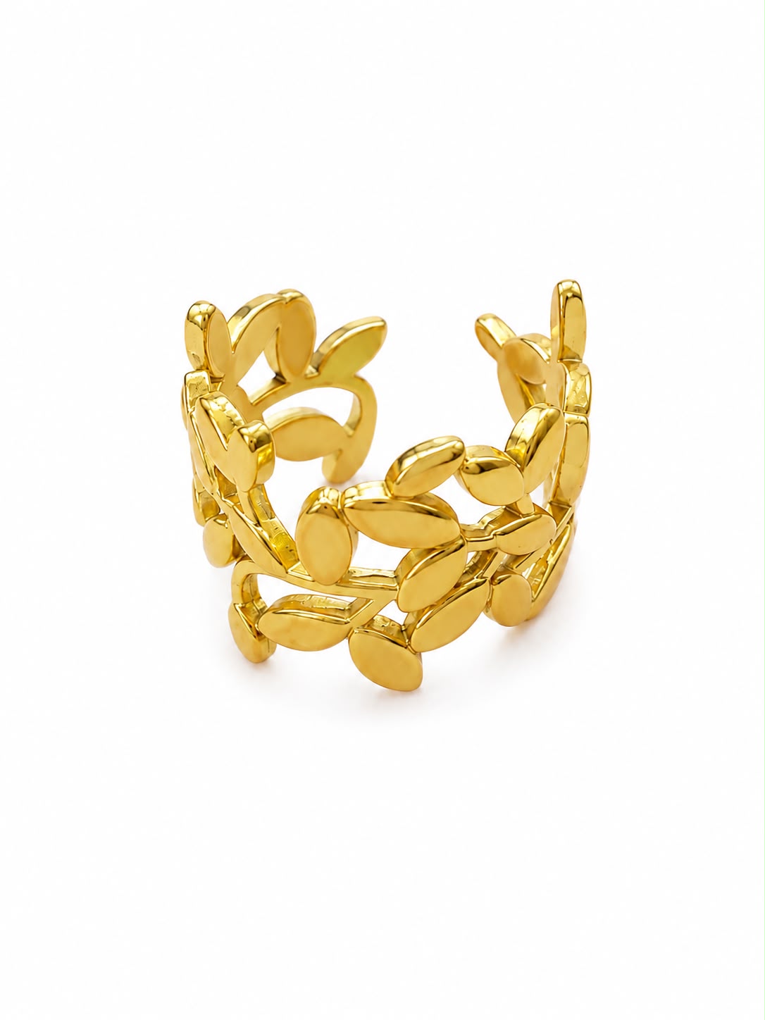 Golden Leaf Cuff Ring