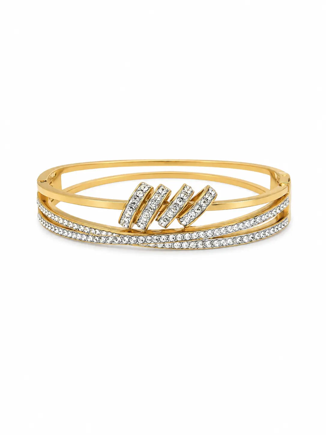 Crystal Wave Gold-Tone Bangle Accessorinetic